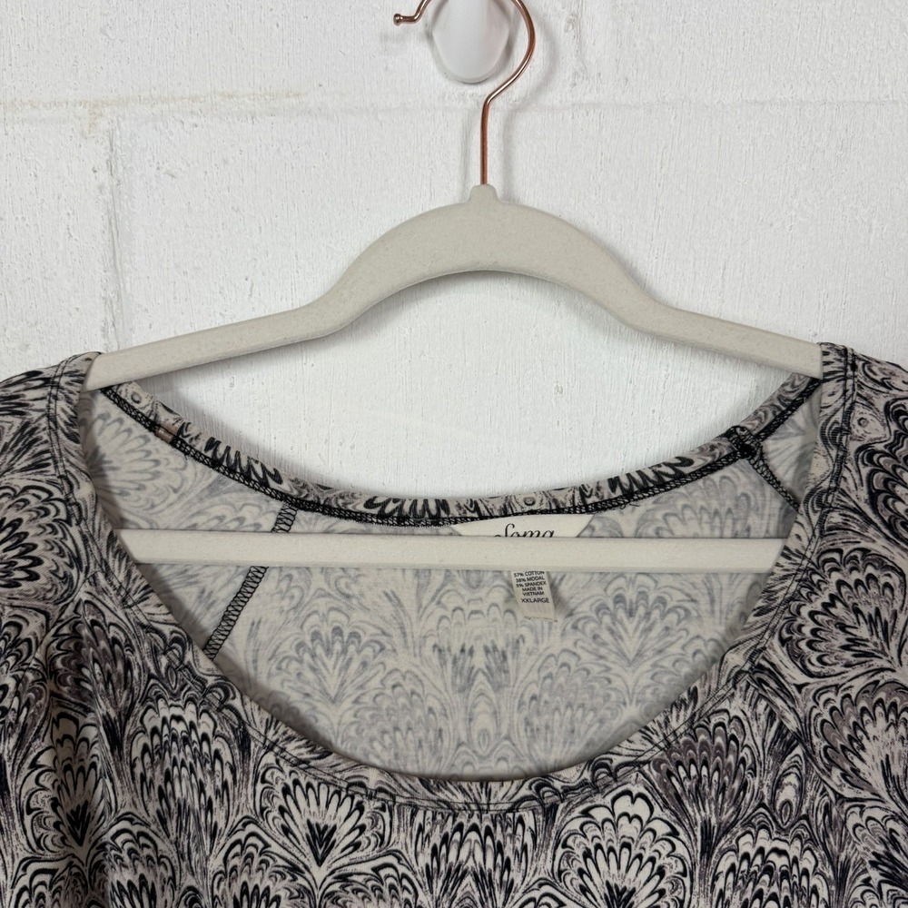 Soma Mid Length Nightgown Modal Cotton Sleep Floral‎ Gray Soft Comfy Lounge XXL - Picture 2 of 12